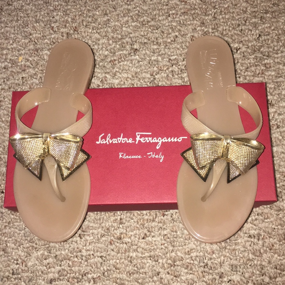 Salvatore Ferragamo Bow jelly slides